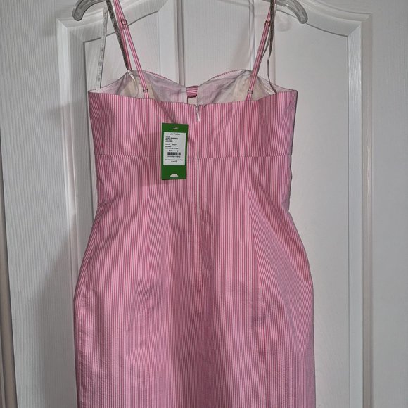 NEW WITH TAGS- Lilly Pulitzer Pink Seersucker Bow Cutout dress - Picture 2 of 6
